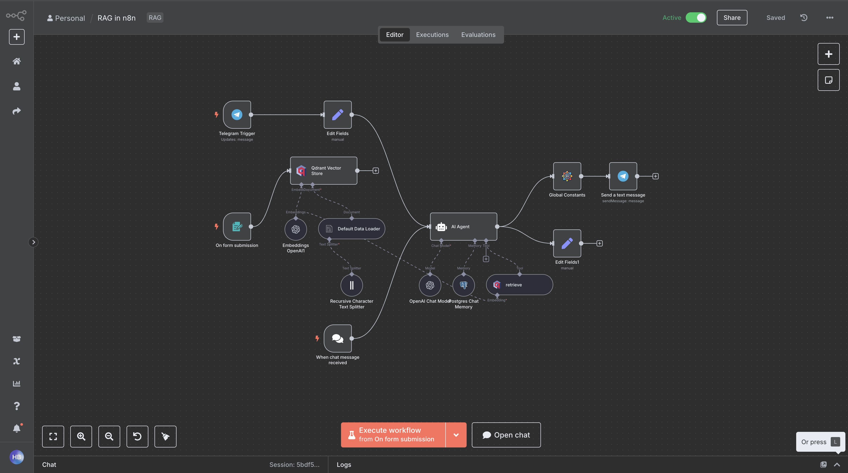 RAG (Retrieval-Augmented Generation) AI Workflow